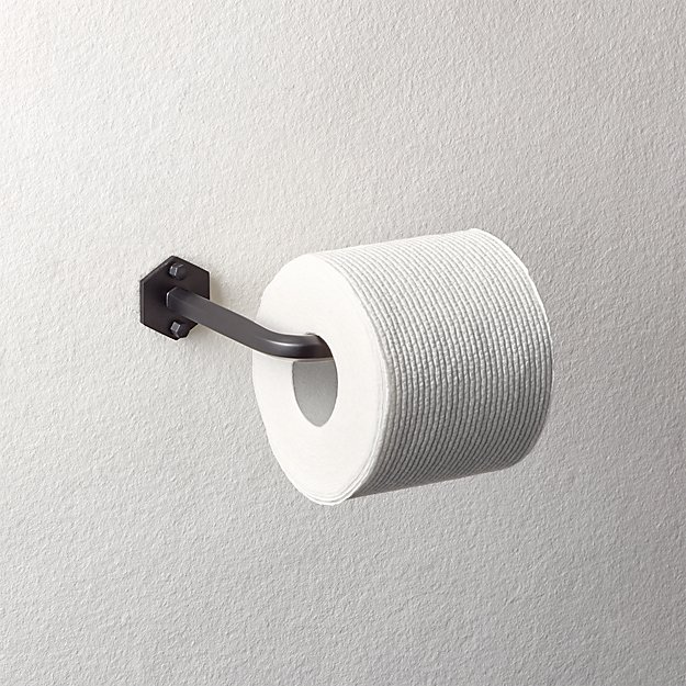 Hex Matte Black Wall Mounted Toilet Paper Holder Reviews Cb2