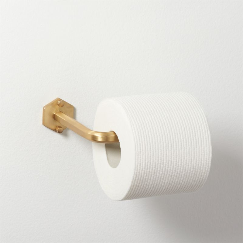 Hex Brass Wall Mounted Toilet Paper Holder + Reviews