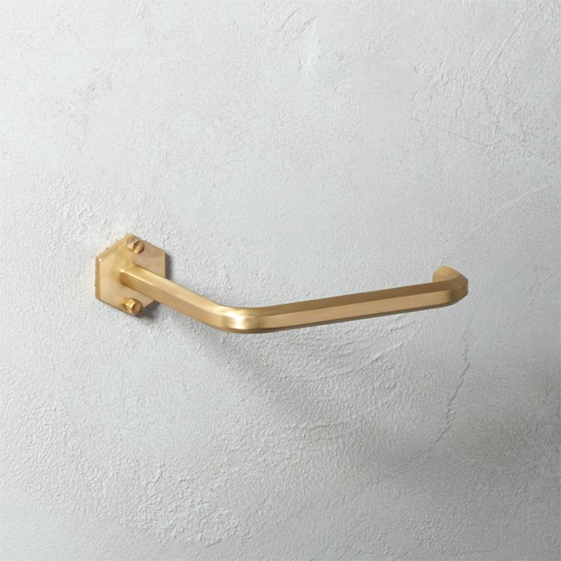 Hex Brass Standing Toilet Paper Holder + Reviews