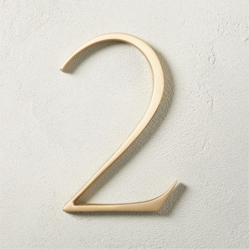 Heymland 6" Brushed Brass House Number 2 - image 0 of 4