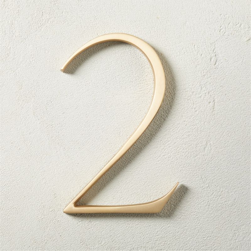 View Heymland 6" Brushed Brass House Number 2 details