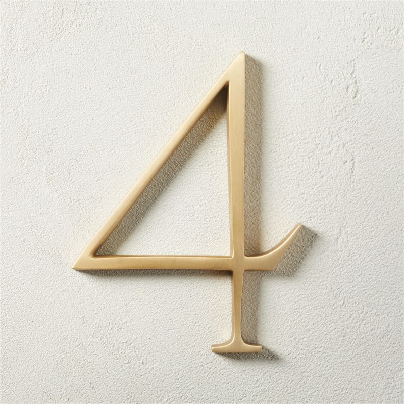 Heymland 6" Brushed Brass House Number 4 - image 0 of 4