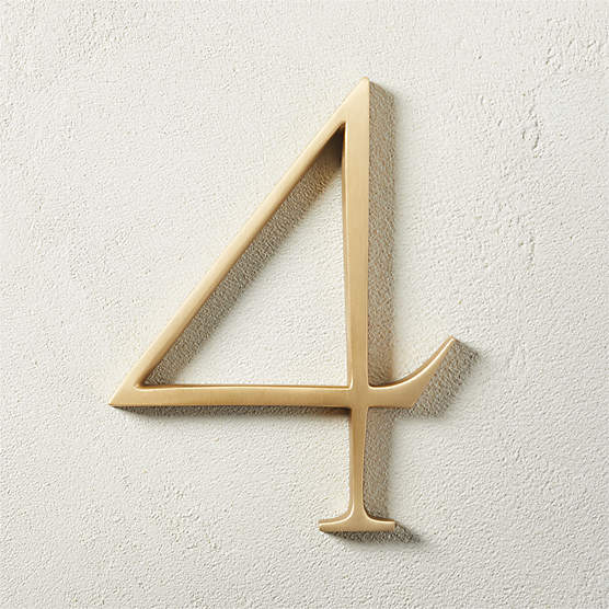 Heymland 6" Brushed Brass House Number 4