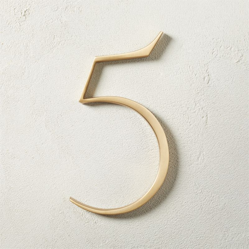 Heymland 6" Brushed Brass House Number 5 - image 0 of 4