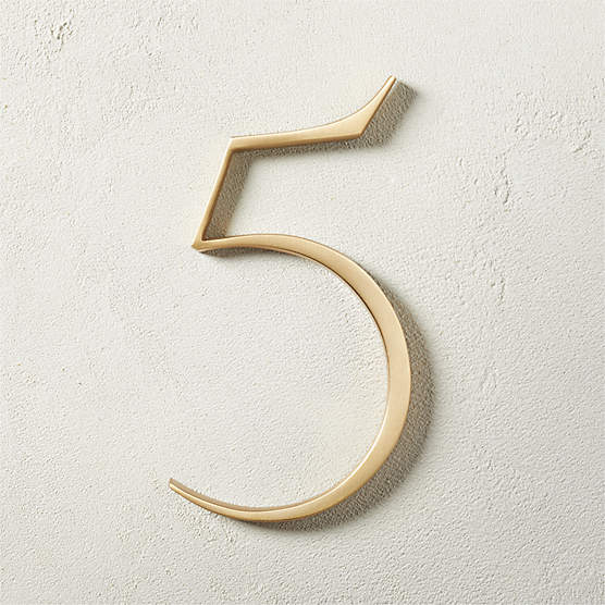 Heymland 6" Brushed Brass House Number 5