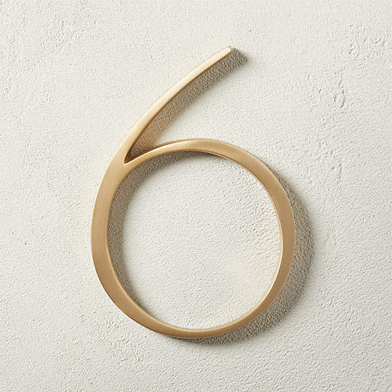 Heymland 6" Brushed Brass House Number 6