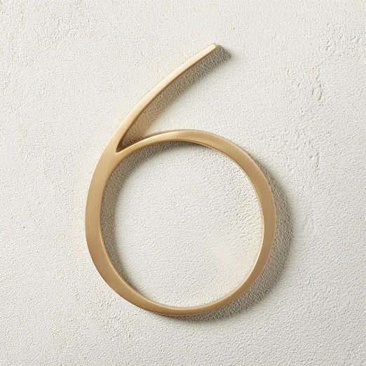 Heymland 6" Brushed Brass House Number 6