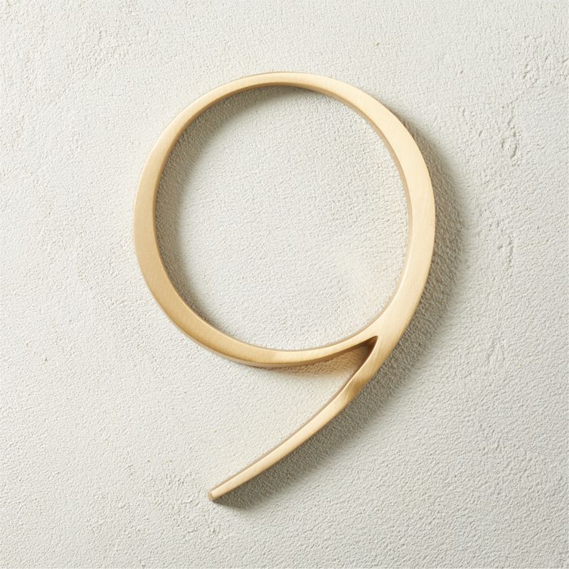 Heymland 6" Brushed Brass House Number 9 - image 0 of 4