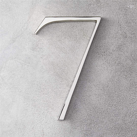 Heymland 6" Polished Nickel House Number 7