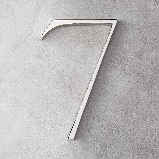 Heymland 6" Polished Nickel House Number 7