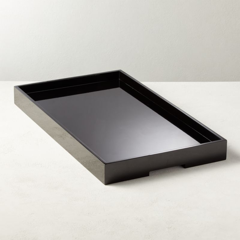 View High Gloss Black Rectangle Tray details