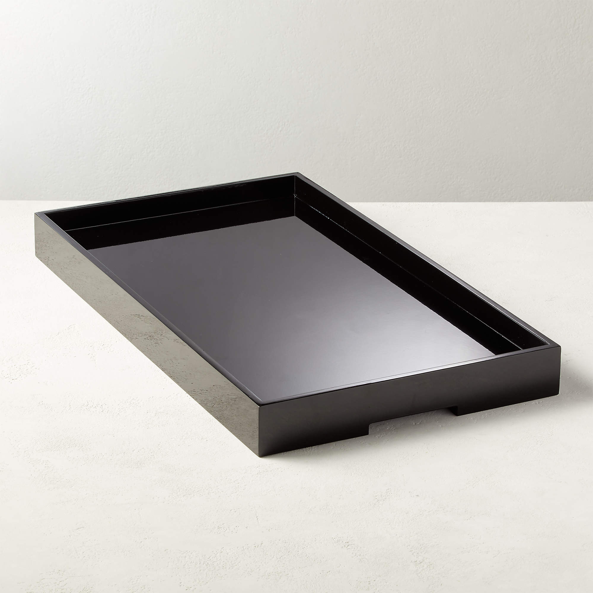 Shop High Gloss Black Rectangle Tray from CB2 on Openhaus