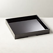 large black ottoman tray