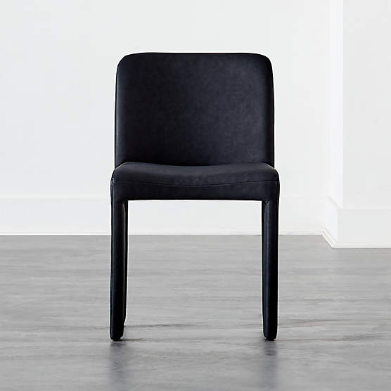 Casa Viva Black Leather Dining Armchair | CB2