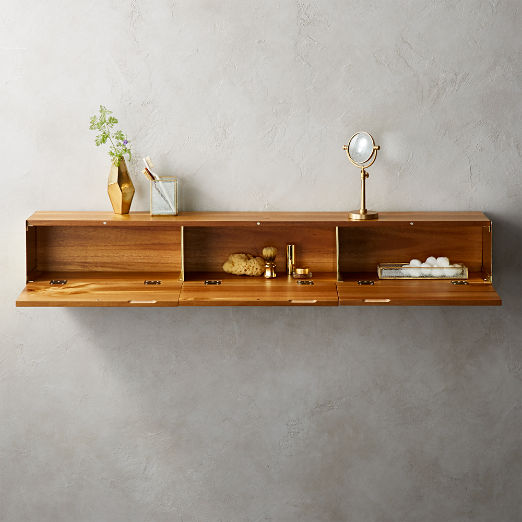 Modern Shelving And Wall Mounted Storage Cb2 Hide N Seek Large Acacia Storage Shelf