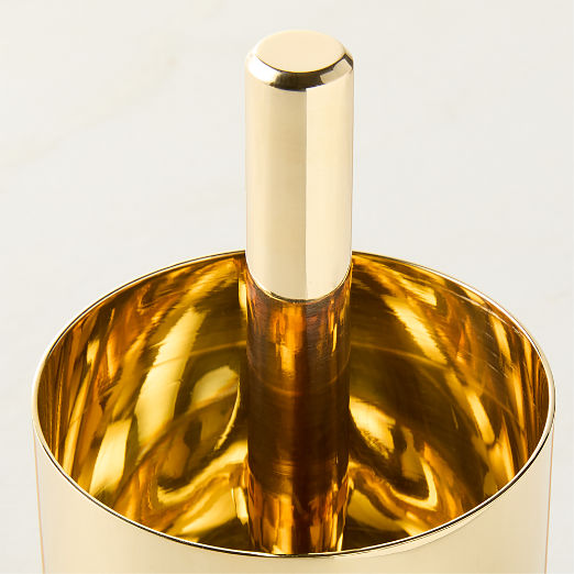 Hierarchy Unlacquered Polished Brass Pencil Cup by Bill Curry