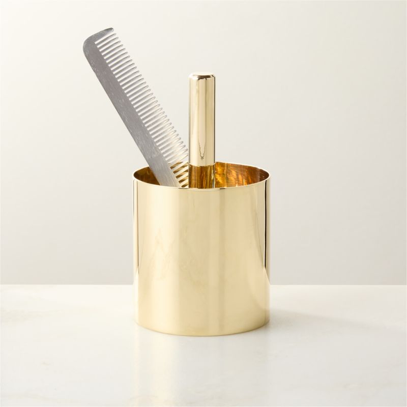 Hierarchy Unlacquered Polished Brass Pencil Cup by Bill Curry - image 2 of 5