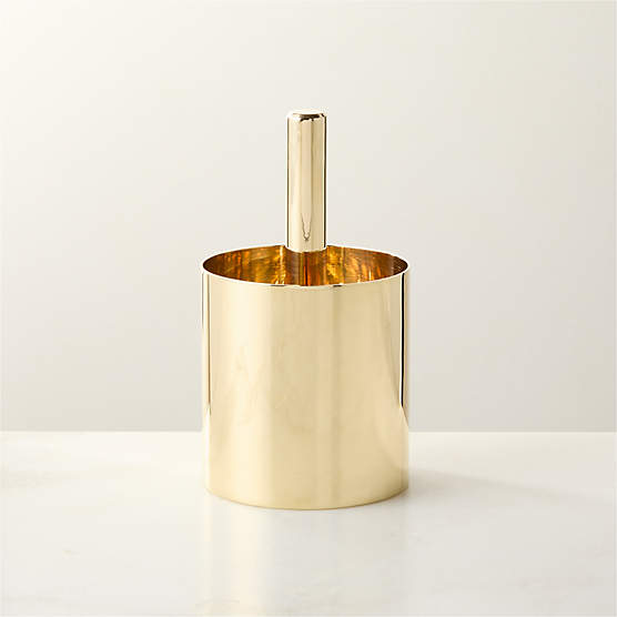 Hierarchy Unlacquered Polished Brass Pencil Cup by Bill Curry