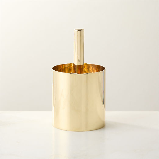 Hierarchy Unlacquered Polished Brass Pencil Cup by Bill Curry