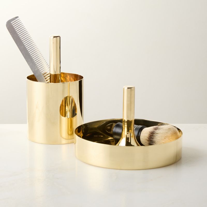 Hierarchy Unlacquered Brass Tiered Catchall Set by Bill Curry - image 2 of 5