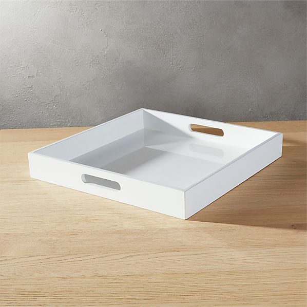 white square tray