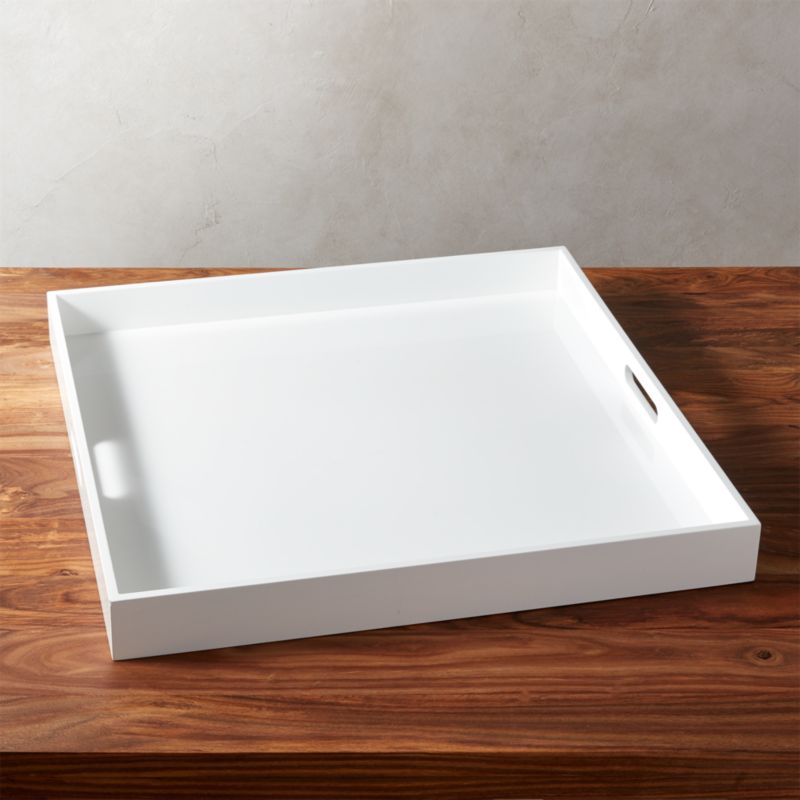 large white tray for ottoman