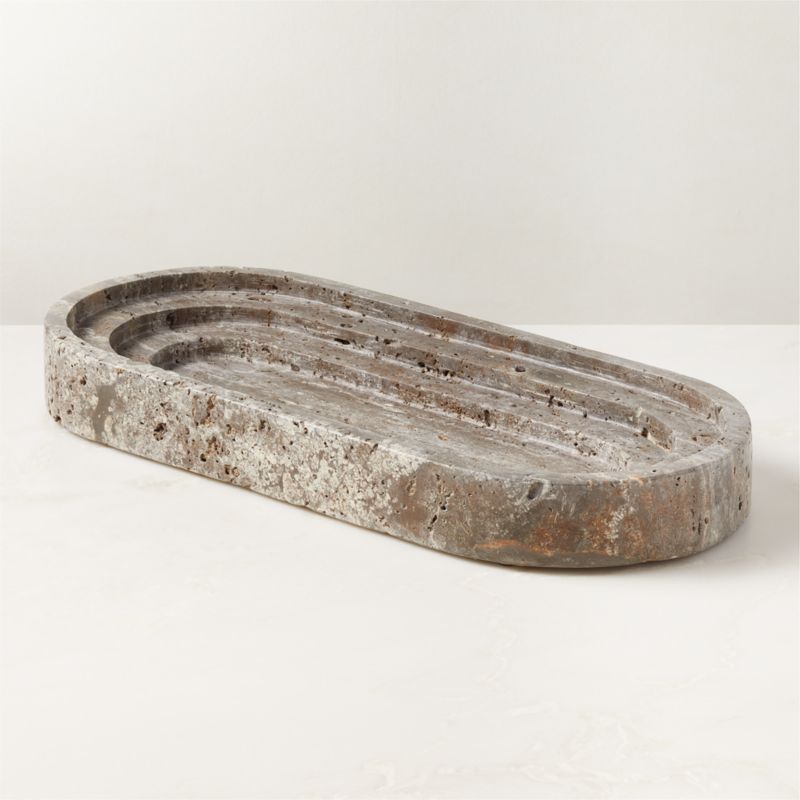 View Hippodrome Travertine Oval Tray details