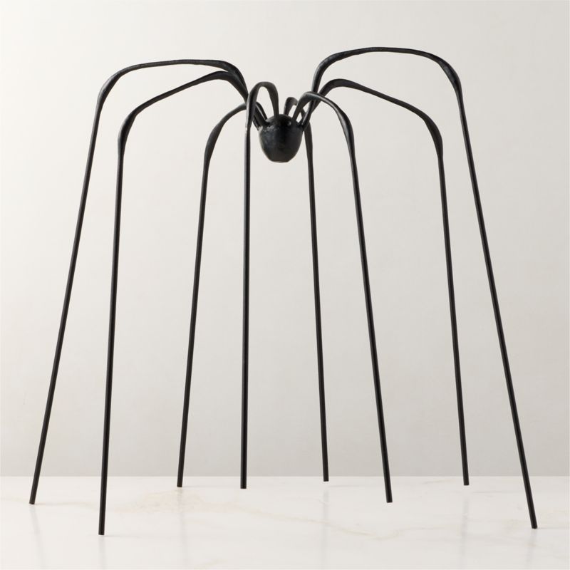 Huntsman Black Cast Aluminum Indoor/Outdoor Halloween Decorative Spider Set of 2 - image 4 of 5