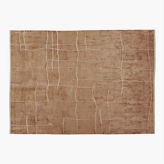 Hogan Hand-Knotted Mocha Brown Viscose Area Rug 10'x14'