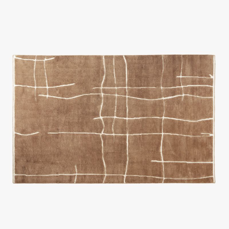 Hogan Hand-Knotted Mocha Brown Viscose Area Rug 5'x8' - image 0 of 8