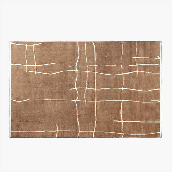 Hogan Hand-Knotted Mocha Brown Viscose Area Rug 5'x8'