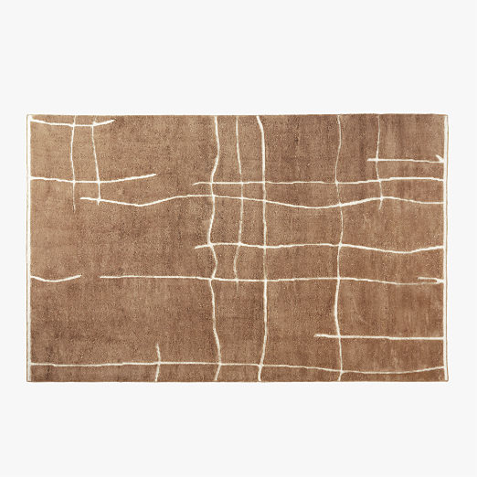 Hogan Hand-Knotted Mocha Brown Viscose Area Rug 5'x8'