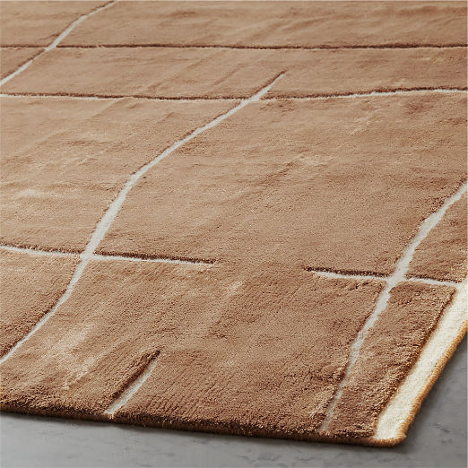 Hogan Hand-Knotted Mocha Viscose Area Rug 6'x9'