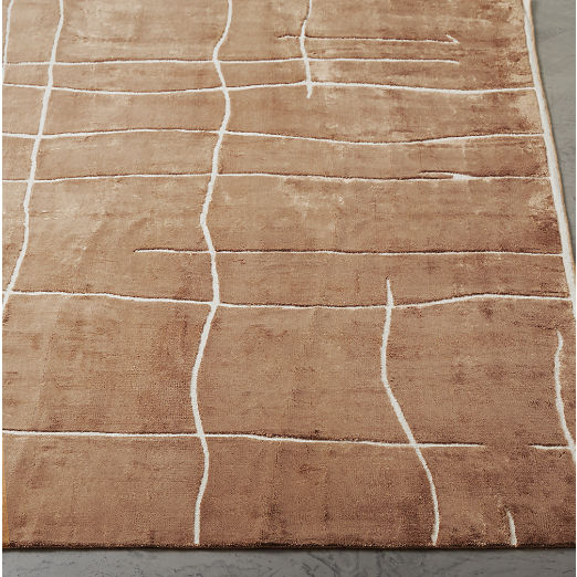 Hogan Handknotted Mocha Viscose Area Rug