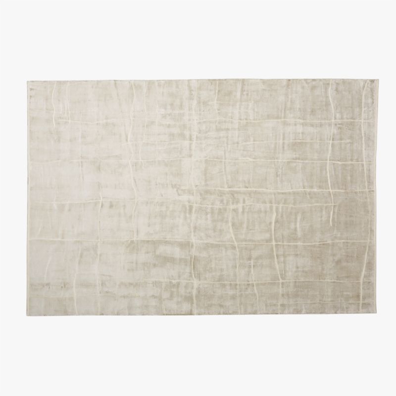 Hogan Hand-Knotted Silver Grey Viscose Area Rug 10'x14' - image 0 of 4