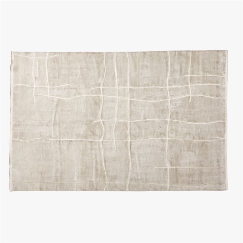 Hogan Hand-Knotted Silver Grey Viscose Area Rug 6'x9' - image 0 of 5