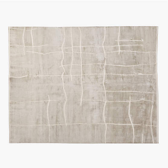 Hogan Hand-Knotted Silver Grey Viscose Area Rug 8'x10'