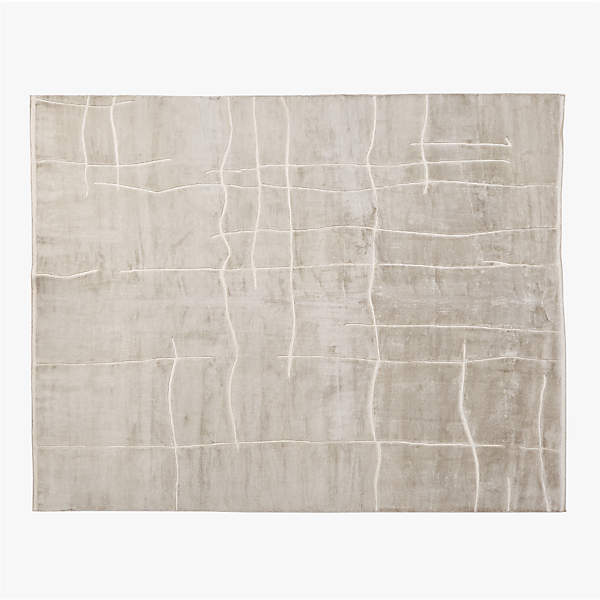 Larso Hand-Tufted Wool-Blend White Area Rug 5'x8