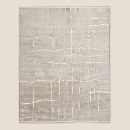 Hogan Hand-Knotted Silver Grey Viscose Area Rug 8'x10'