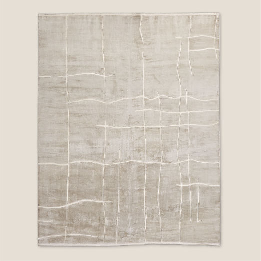 Hogan Hand-Knotted Silver Grey Viscose Area Rug