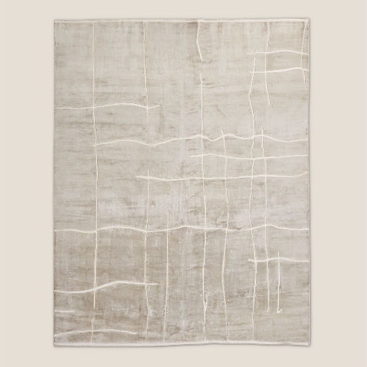 Hogan Hand-Knotted Silver Grey Viscose Area Rug