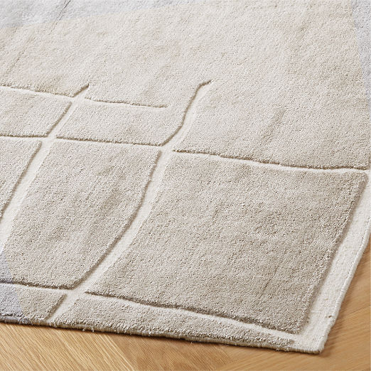 Hogan Hand-Knotted Silver Grey Viscose Area Rug 6'x9'