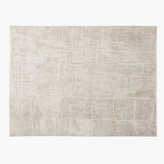 Hogan Hand-Knotted Silver Grey Viscose Area Rug 9'x12'