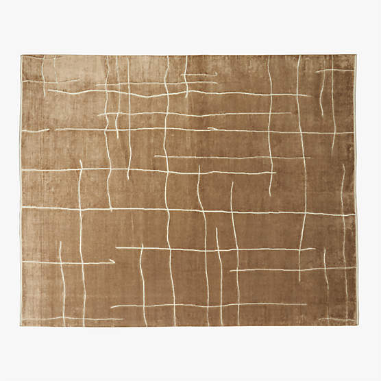 Hogan Hand-Knotted Mocha Brown Viscose Area Rug 12'x15'