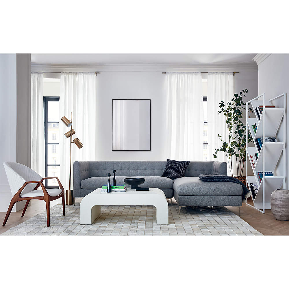 Grey Tufted Sectional Sofa | Baci Living Room