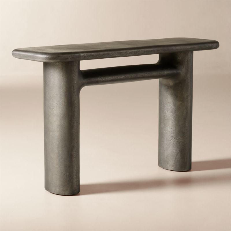 Hollis 50" Charcoal Grey Cast Aluminum Console Table - image 2 of 5