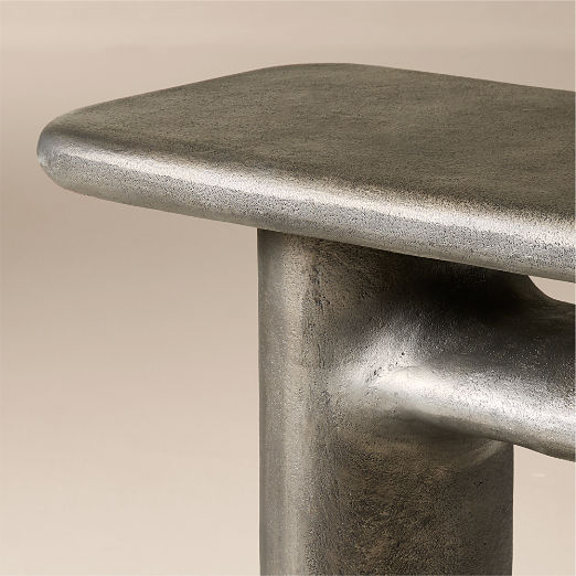 Hollis Charcoal Grey Cast Aluminum Console Table (50" - 75")