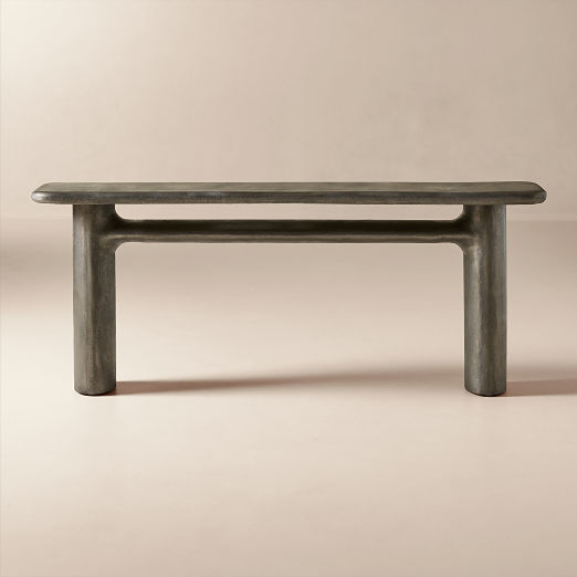 Hollis Charcoal Grey Cast Aluminum Console Table (50" - 75")