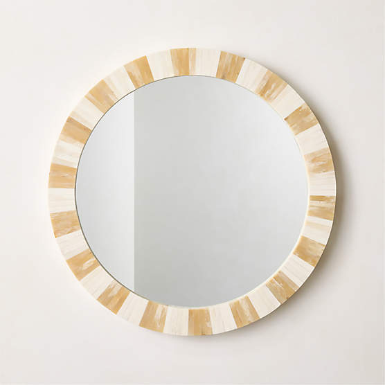 Honor Bone Inlay Round Wall Mirror 32"