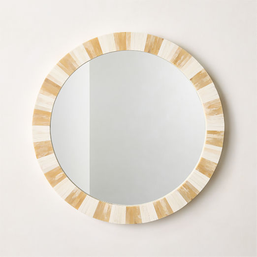 Honor Bone Inlay Round Wall Mirror 32"